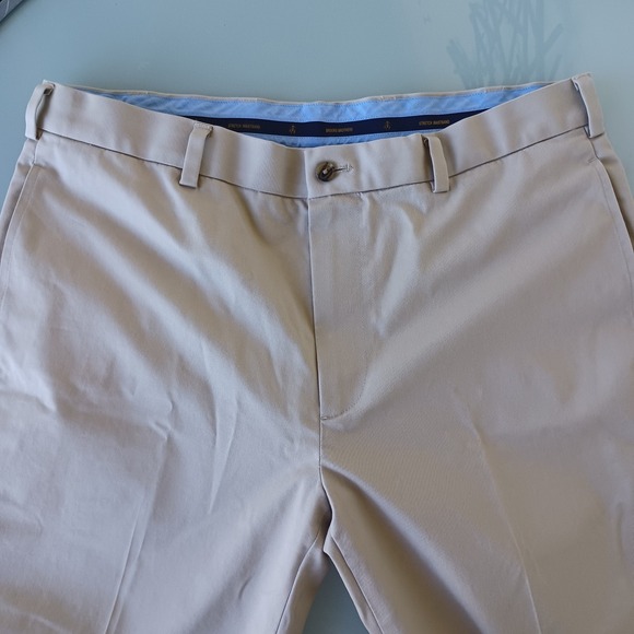 Brooks Brothers Mens Tan Advantage Chino Stretch Clark Fit Pants W36 L30 - Picture 5 of 8